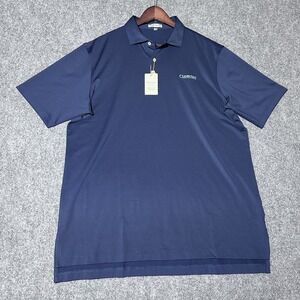 Peter Millar Crown Sport Summer Comfort Polo Shirt NWT Navy ClearSky Logo L Golf